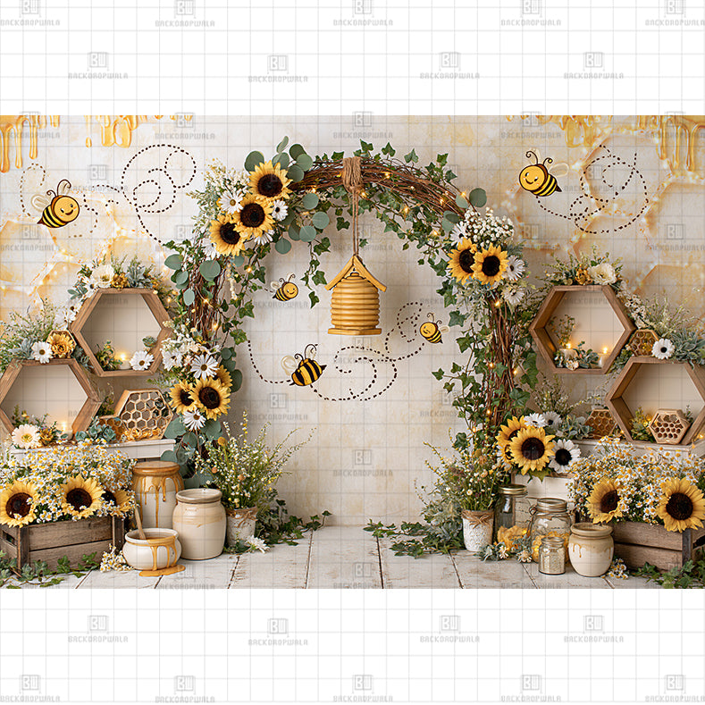 Sunflower Wall Printed Baby Backdrop