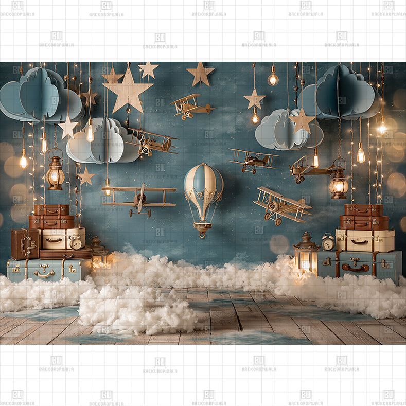 Pilot On Duty Printed Baby Backdrop