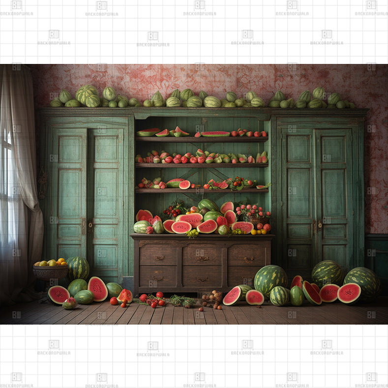 Watermelon Cupboard Printed Baby Backdrop