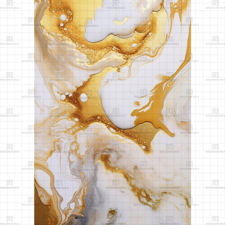 White and gold marble like texture Printed Product Backdrop