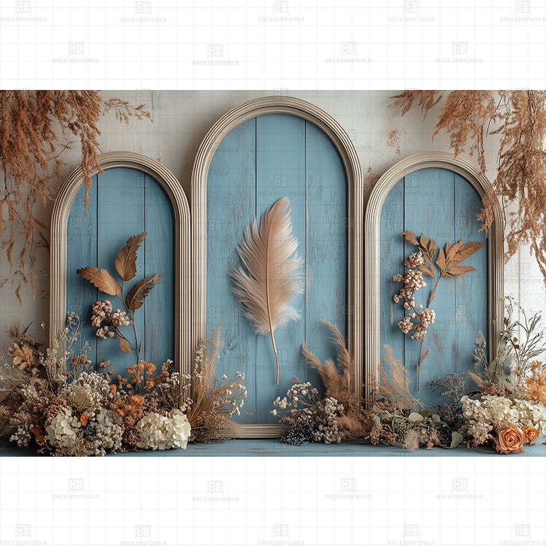 Framed Flora Printed Baby Backdrop