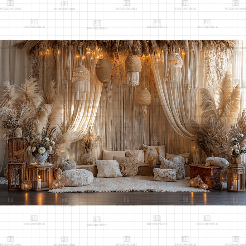 Rustic Glow Printed Baby Backdrop
