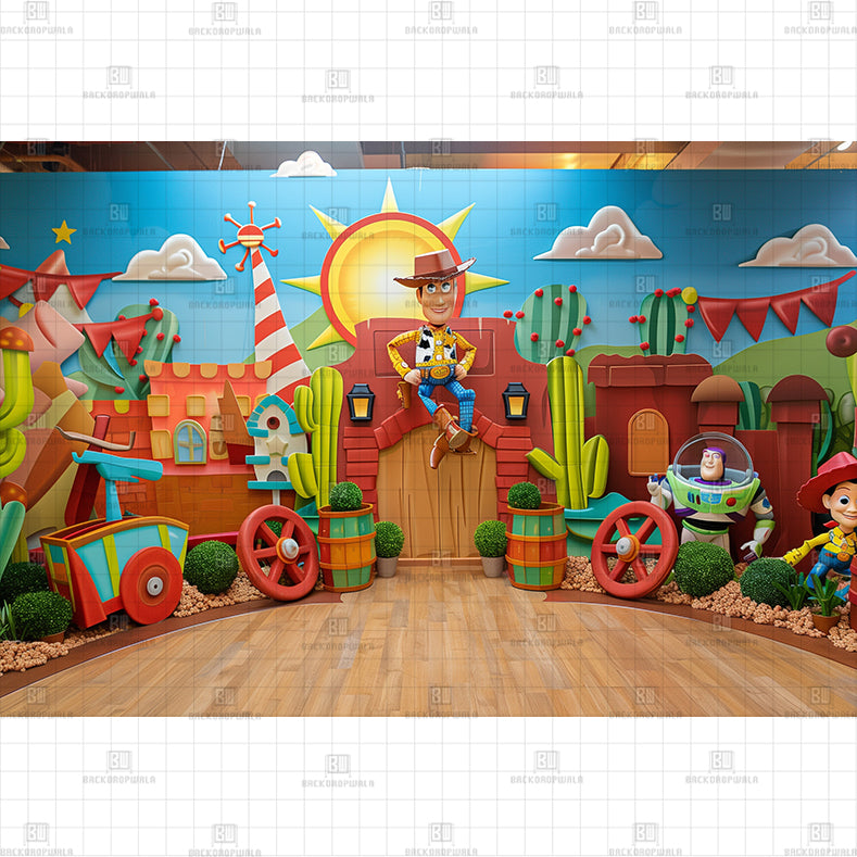 Woody’s Roundup Printed Baby Backdrop