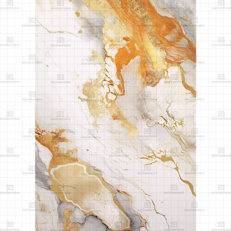 Orange and white marble like texture Printed Product Backdrop