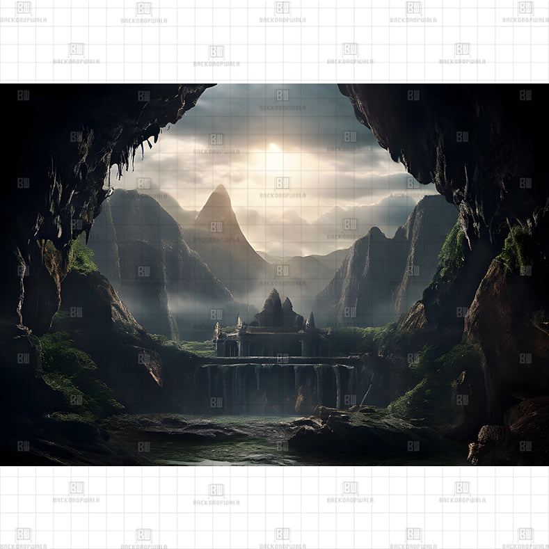 Yuka Structure Backdrop Cave Temple Entrance Printed Baby Backdrop – Backdropwala