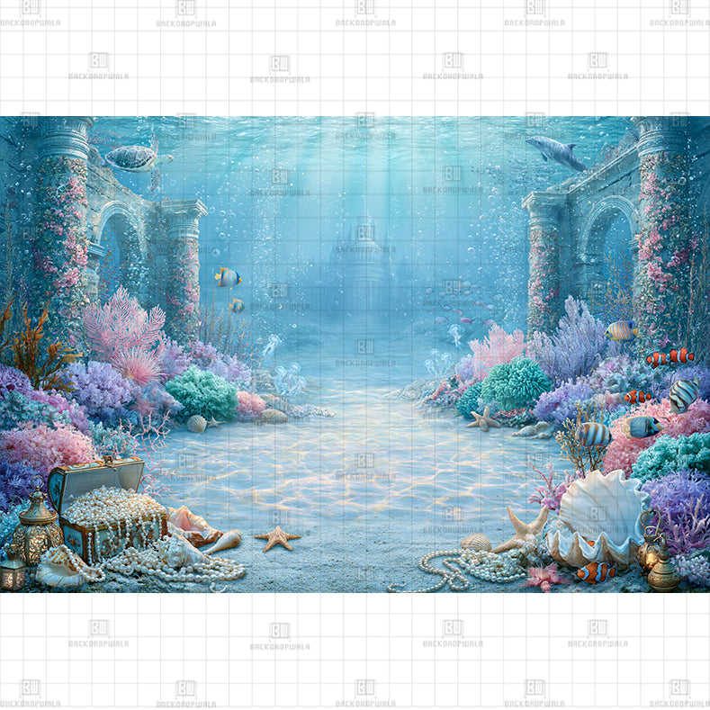 Shark & Friends printed Baby Backdrop