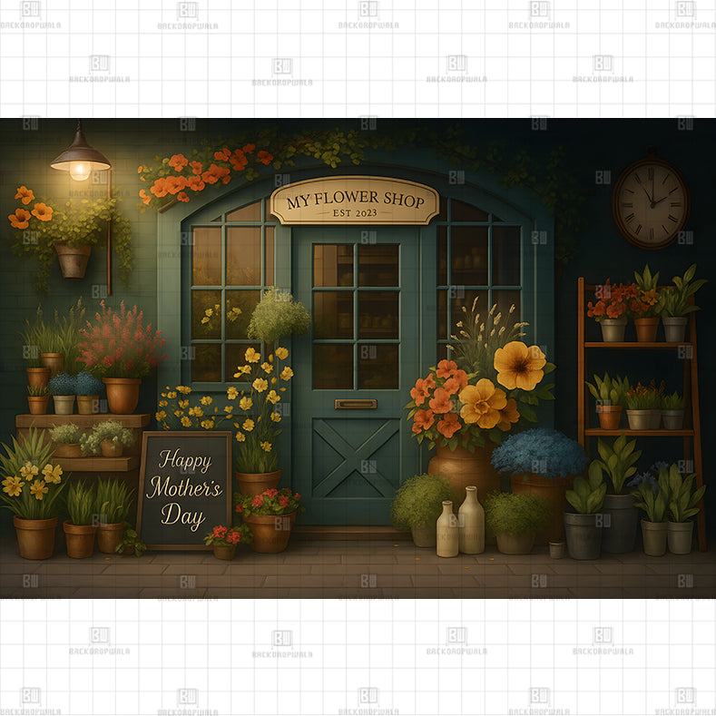 My Flower Shop Printed Baby Backdrop