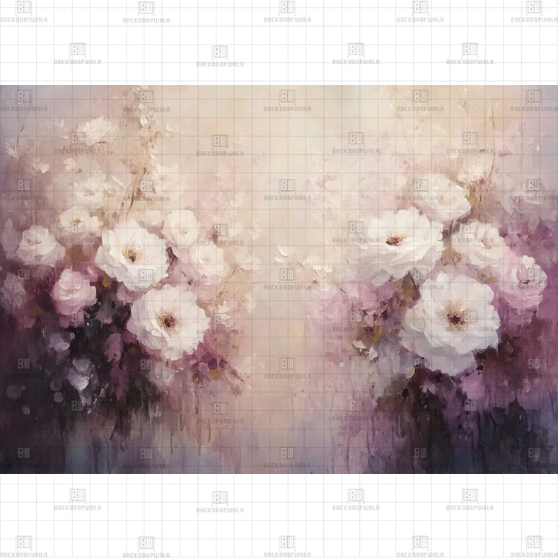 White Petal Dream Backdrop Printed Born Baby Backdrop