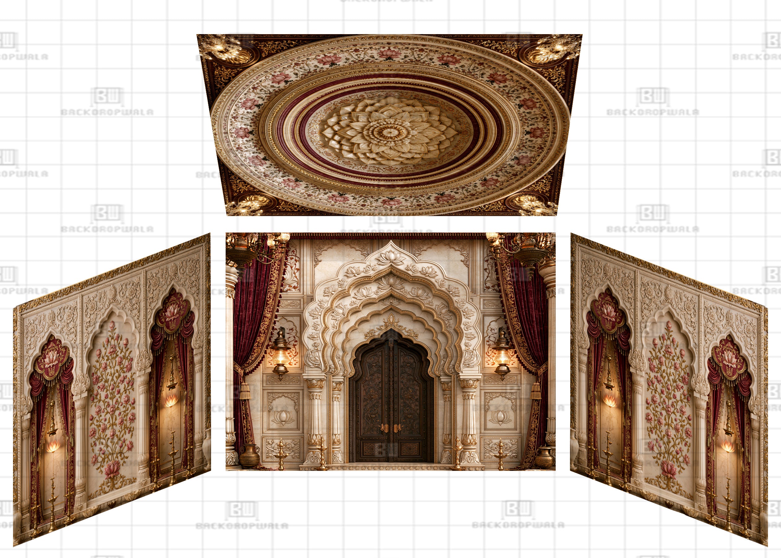 Shahi Kamal Mahal Court Theme Ganesh Pandal Backdrop