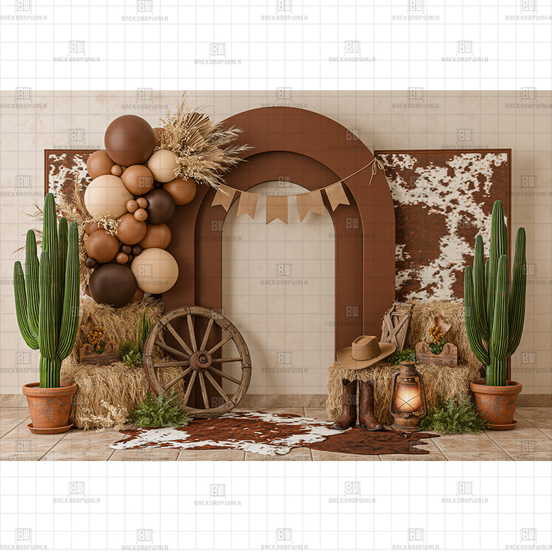 Rustic Stage Printed Baby Backdrop