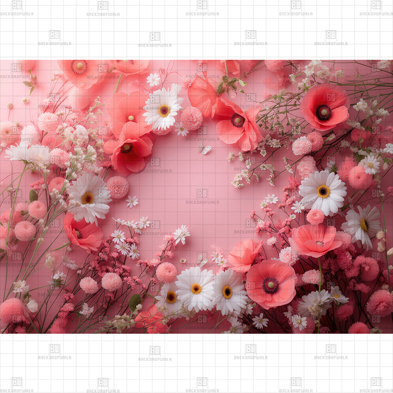 Pink Blossom Wonderland Backdrop Printed Born Baby Backdrop
