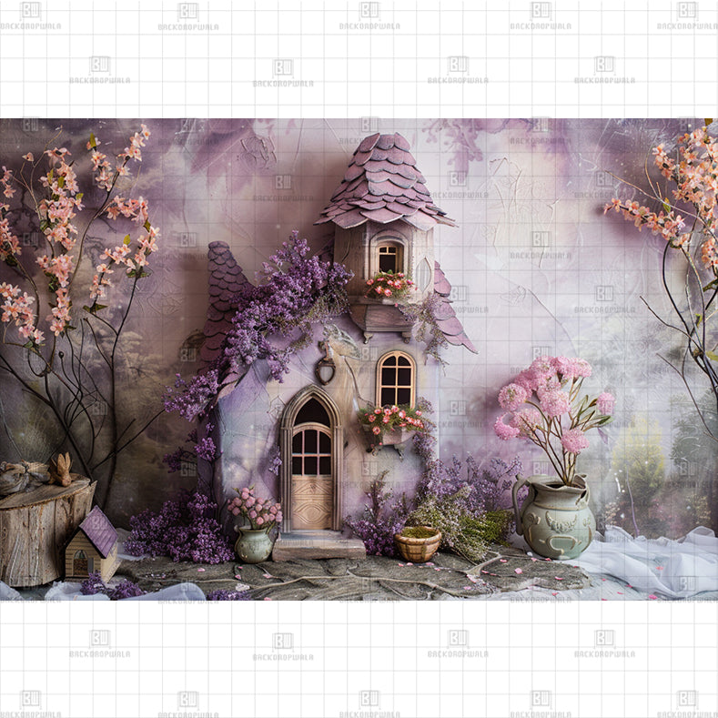 Enchanted Fairy House Printed Baby Backdrop