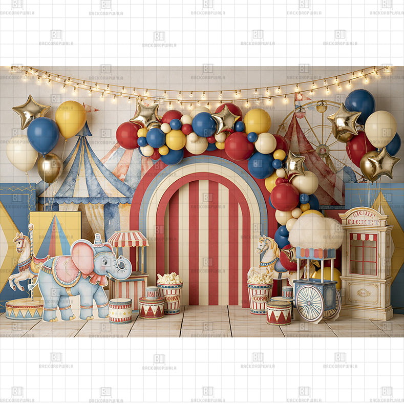 The Funhouse Printed Baby Backdrop