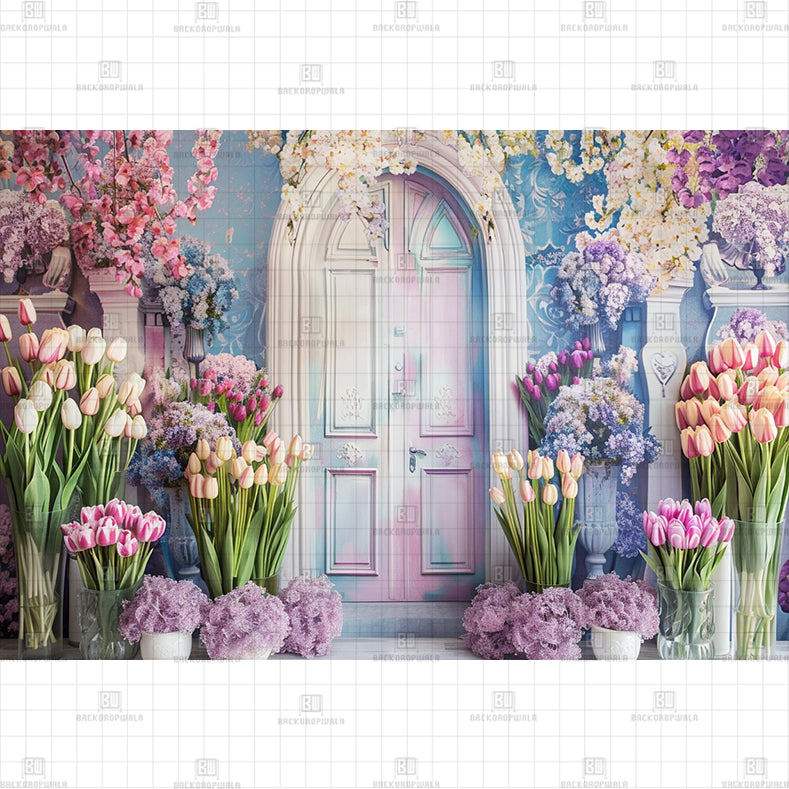 Floral Doorway Printed Baby Backdrop
