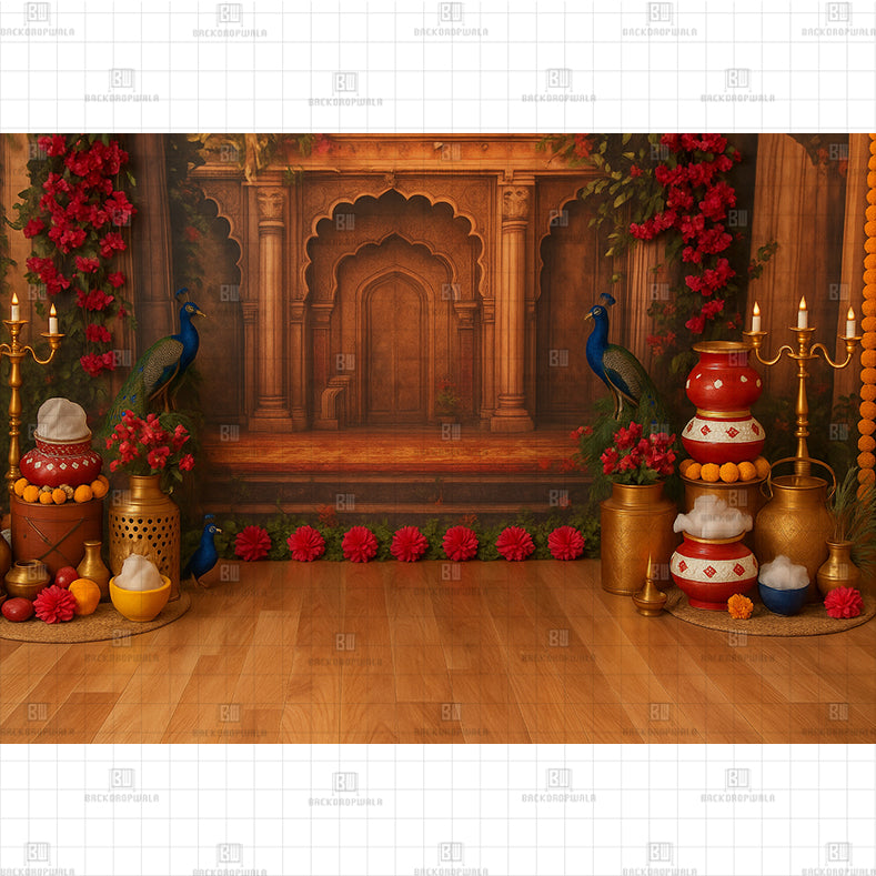 Ceremonial Palace Hall Printed Baby Backdrop