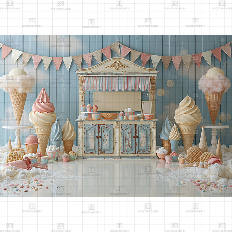Ice Cream Pop Printed Baby Backdrop