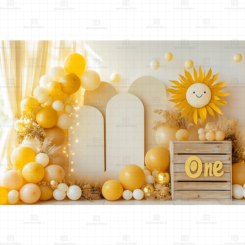 Little Sunshine Birthday Printed Baby Backdrop
