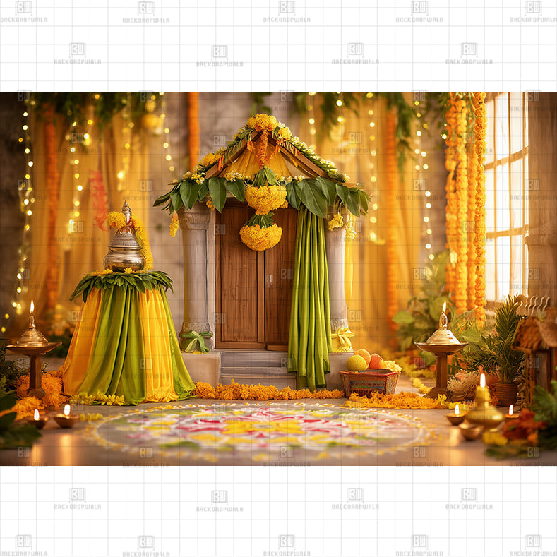 Gudi Padwa Glow Printed Baby Backdrop