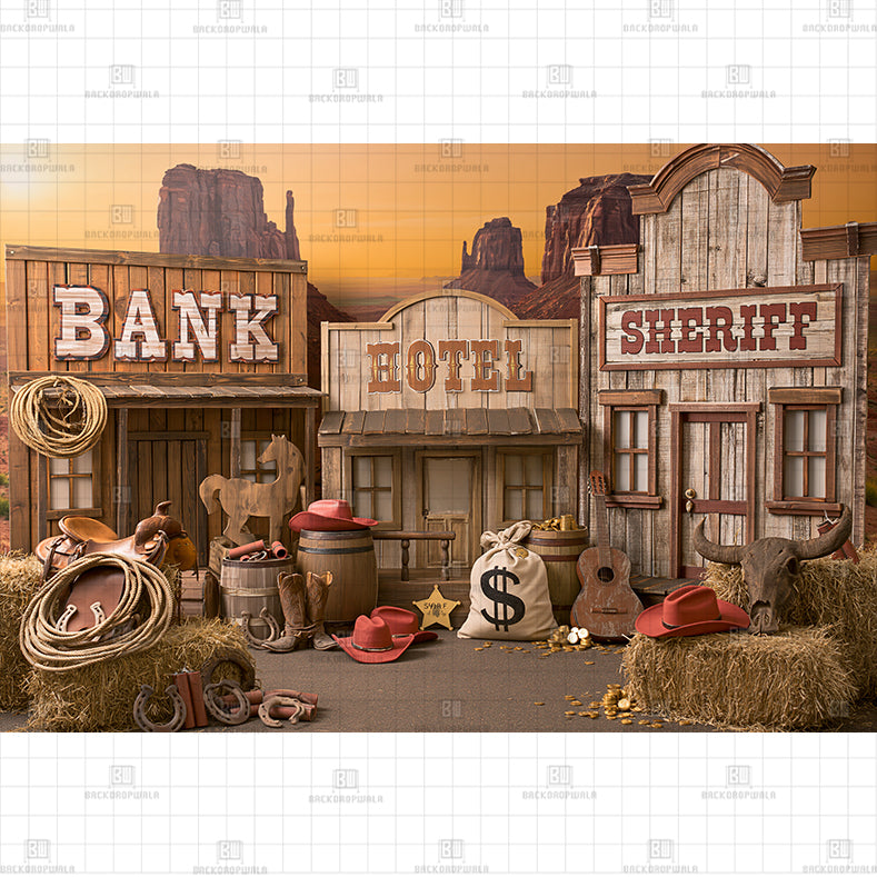 Cowboy Ranch Printed Baby Backdrop