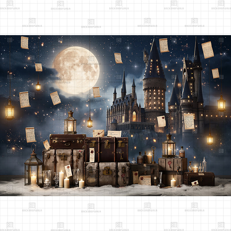 Harry Potter Library Printed Baby Backdrop