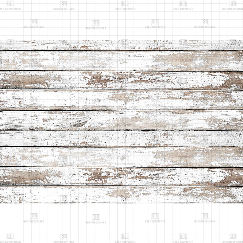 Vintage White Barnwood backdrop Printed Baby Backdrop