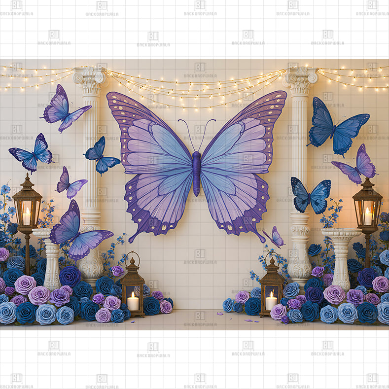 Lantern garden Printed Baby Backdrop