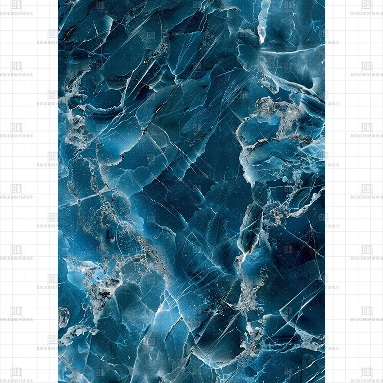 Blue cracked marble texture Printed Product Backdrop