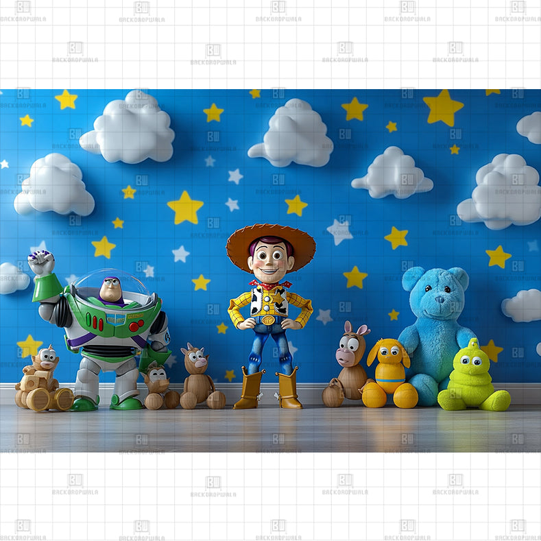 Buzz Lightyear Scene Printed Baby Backdrop