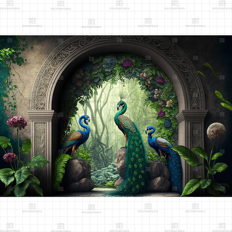 Jungle Palace Gateway Printed Baby Backdrop