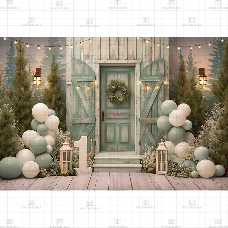 Butterfly Garden Birthday Printed Baby Backdrop