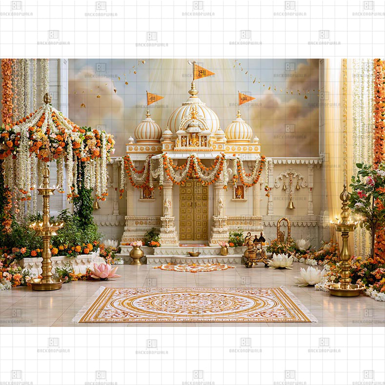 Glow of the Divine Threshold Ekadashi Printed Baby Backdrop