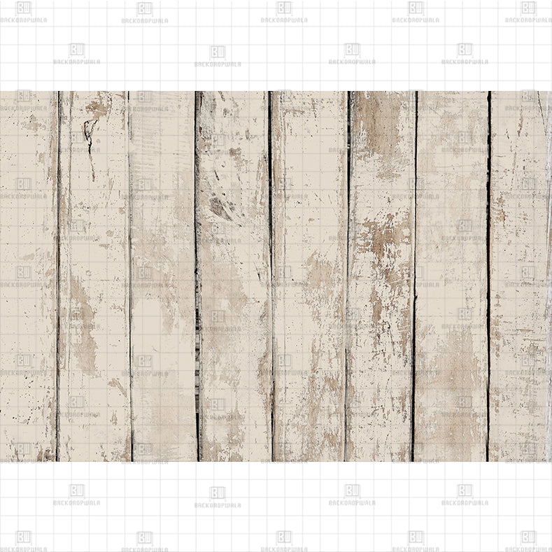 Shabby White Washed Wood backdrop Printed Baby Backdrop