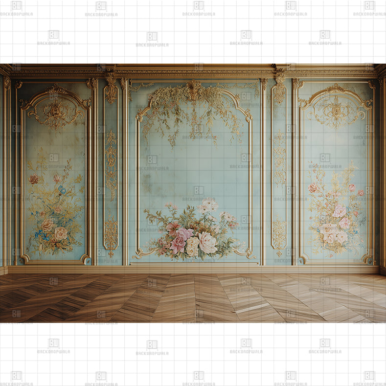Rococo Empty Room backdrop Printed Baby Backdrop