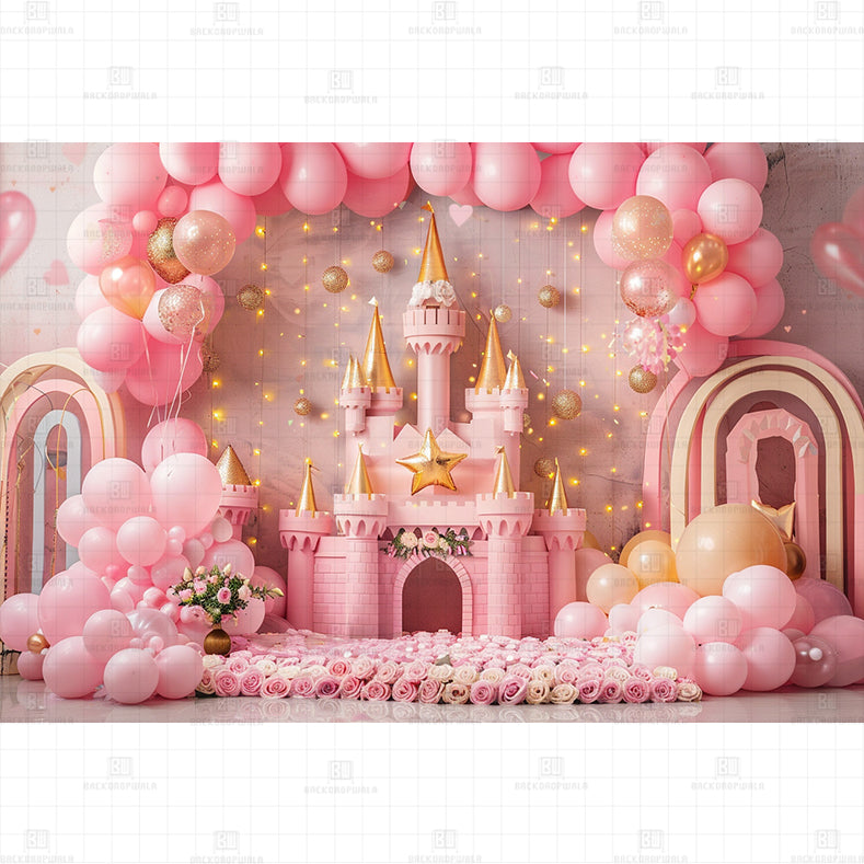 Golden Star Castle Printed Baby Backdrop