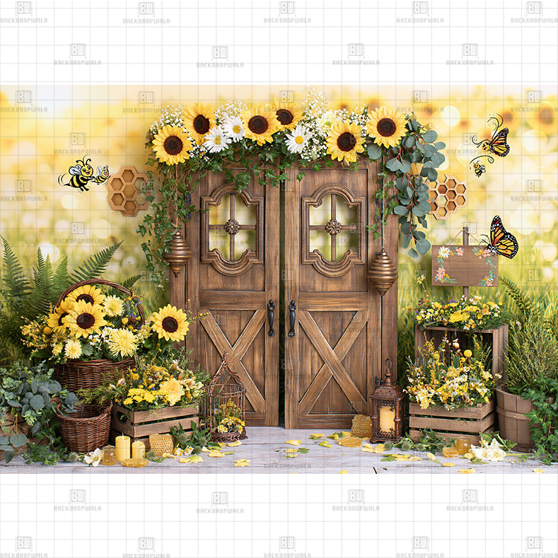 Honey Jar Hive Printed Baby Backdrop