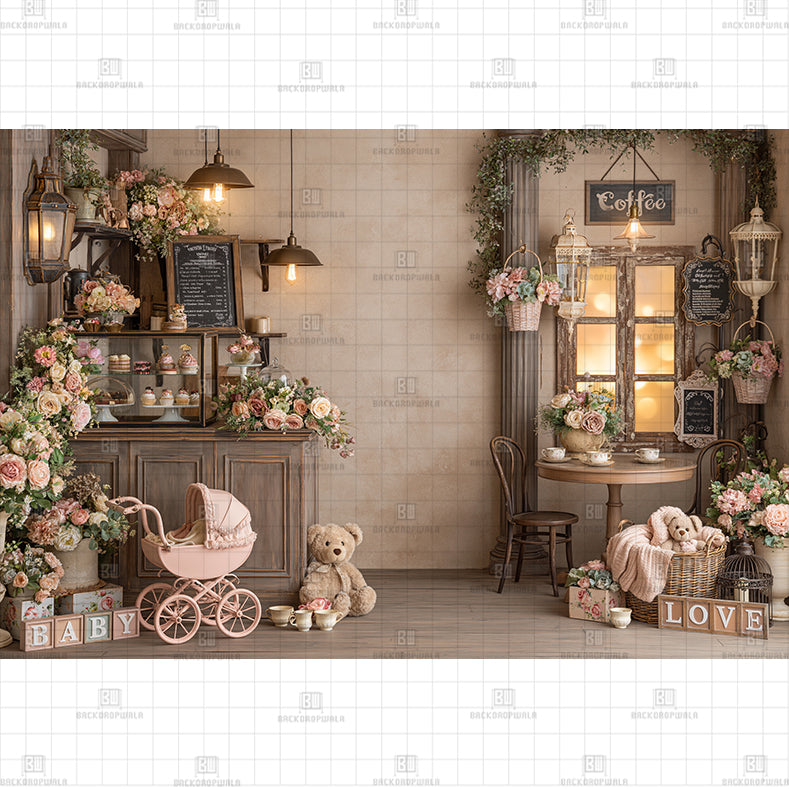 Cafe Starbucks Printed Baby Backdrop