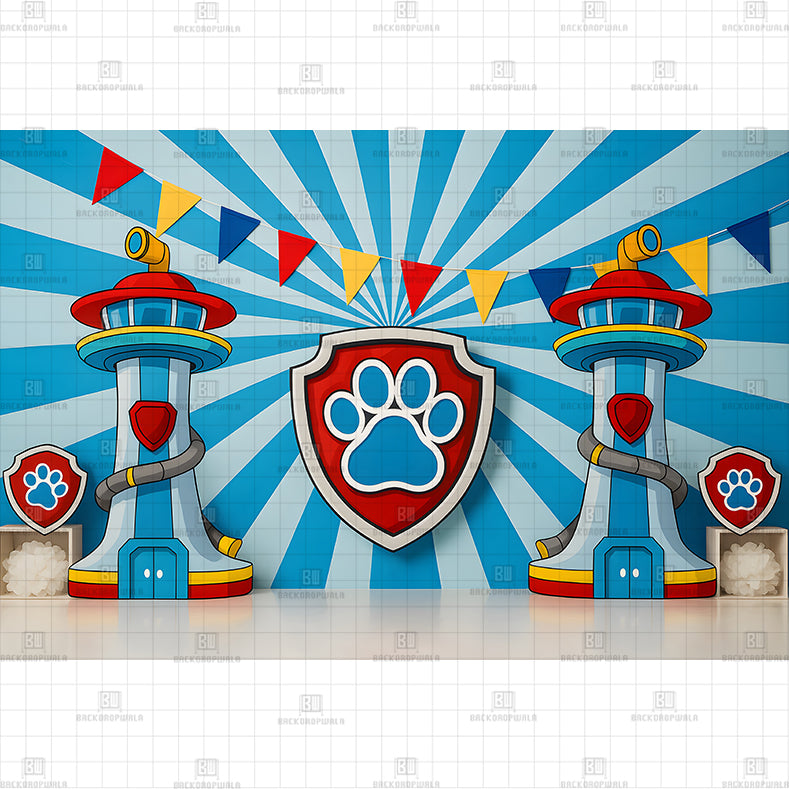 Paw Patrol Lookout Printed Baby Backdrop