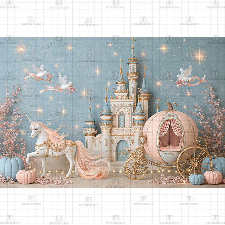 Pink Arch Castle Printed Baby Backdrop