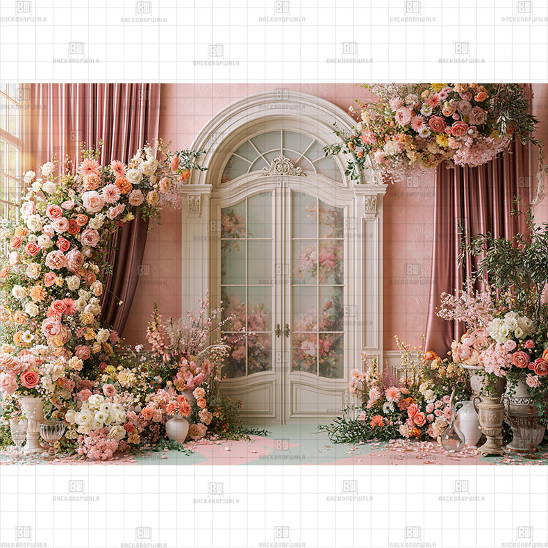 Rose Circle Printed Baby Backdrop