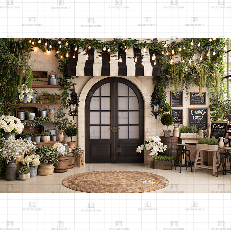French Bistro Café Printed Baby Backdrop