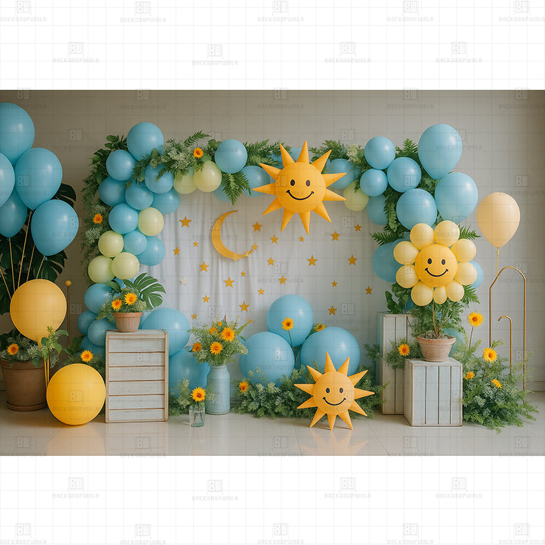 Sunny Birthday Printed Baby Backdrop