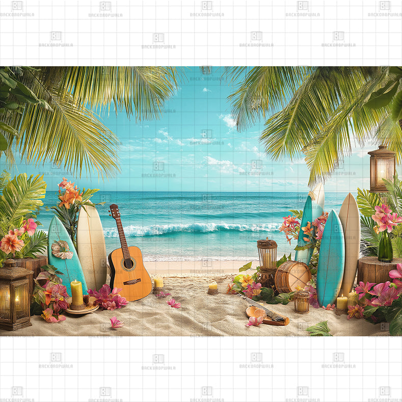 Summer Vacay Vibes Setup Printed Baby Backdrop