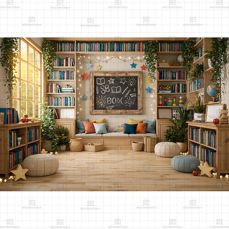 Classroom with Decoration printed Baby Backdrop