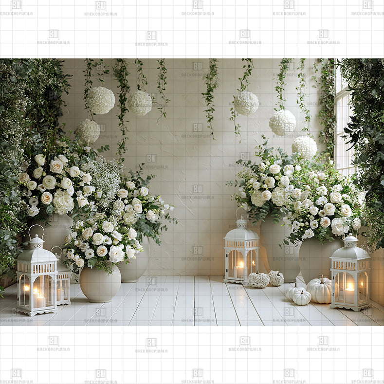 Wild Flower Wall Printed Baby Backdrop