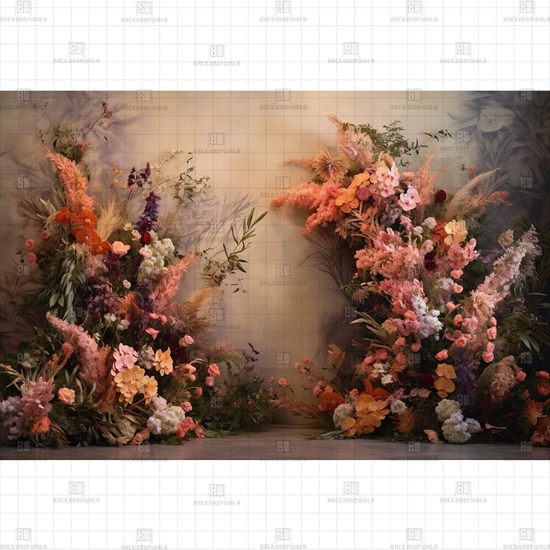 Wild Flower Wall Printed Baby Backdrop