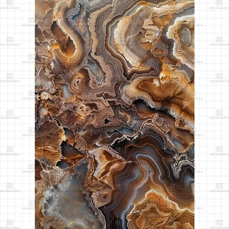 Brown and beige agate like texture Printed Product Backdrop