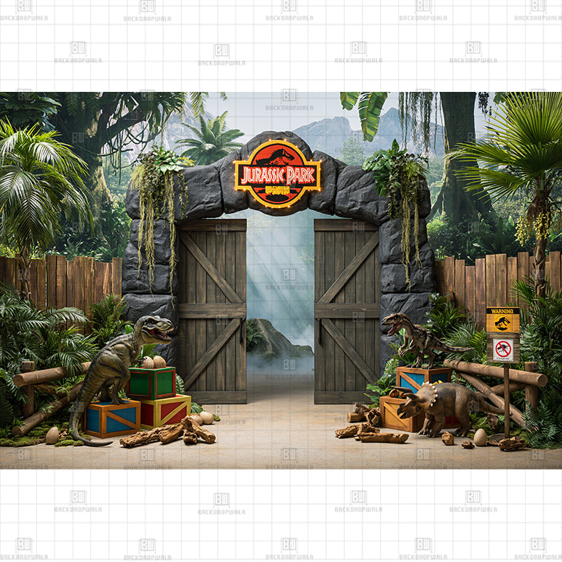 Jungle Vines Jeep Printed Baby Backdrop
