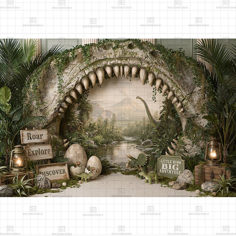 Deep jungle Jeep Printed Baby Backdrop