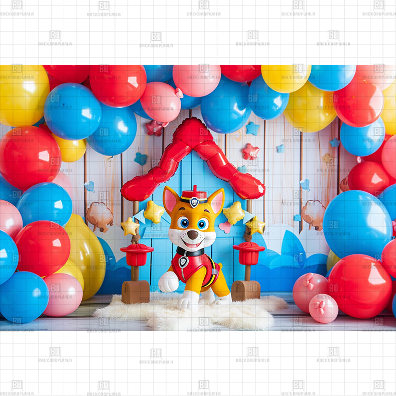 Paw Patrol Puppy Printed Baby Backdrop