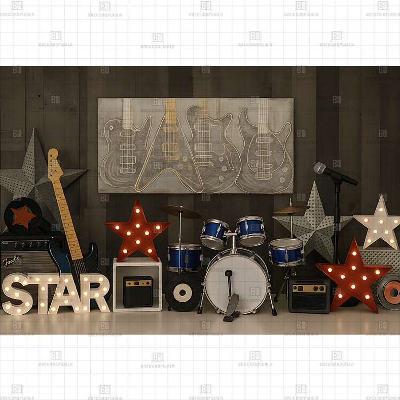 Rock Star Gear Printed Baby Backdrop